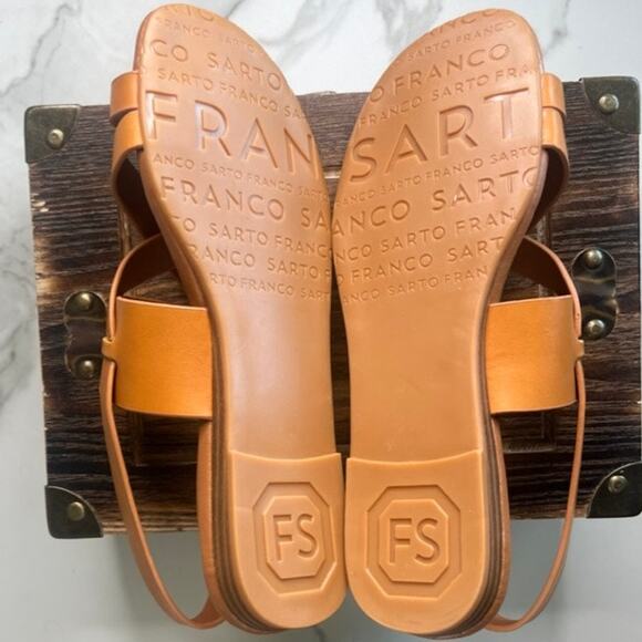 Franco Sarto Gia Leather Sandals in Tan - Picture 8 of 8